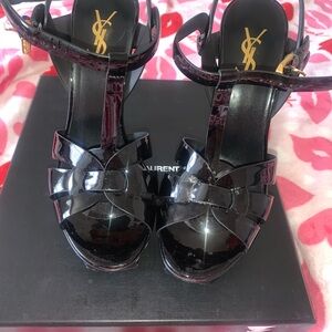 Saint Laurent Tribute Patent Leather Sandals – Size 8 (Worn Once)